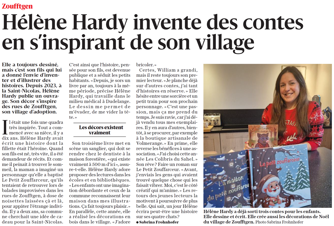 Hélène Hardy - Républicain Lorrain du 21 décembre 2025