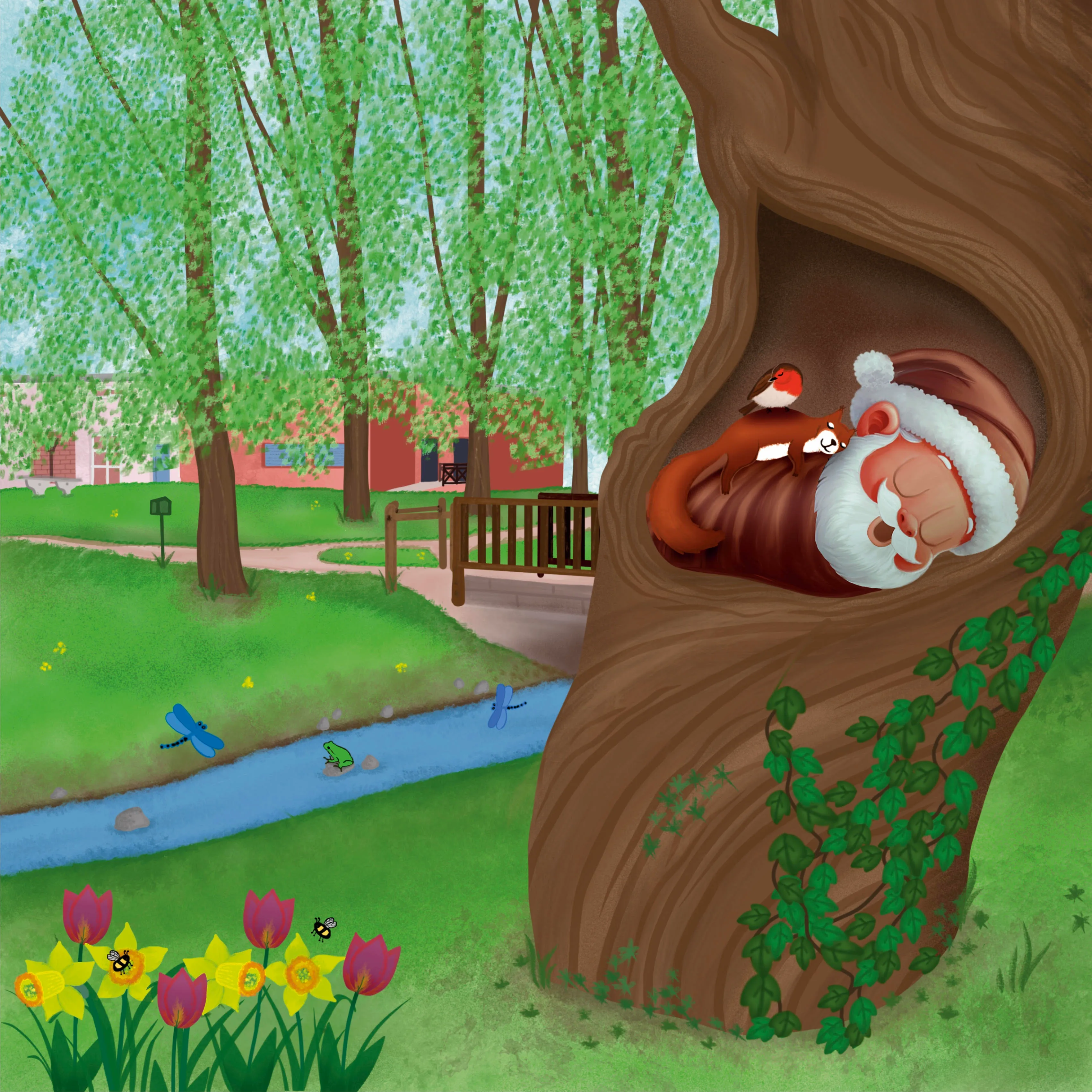 Le vieux saule creux tel qu'il apparaît dans les illustrations des Contes de Zoufftgen