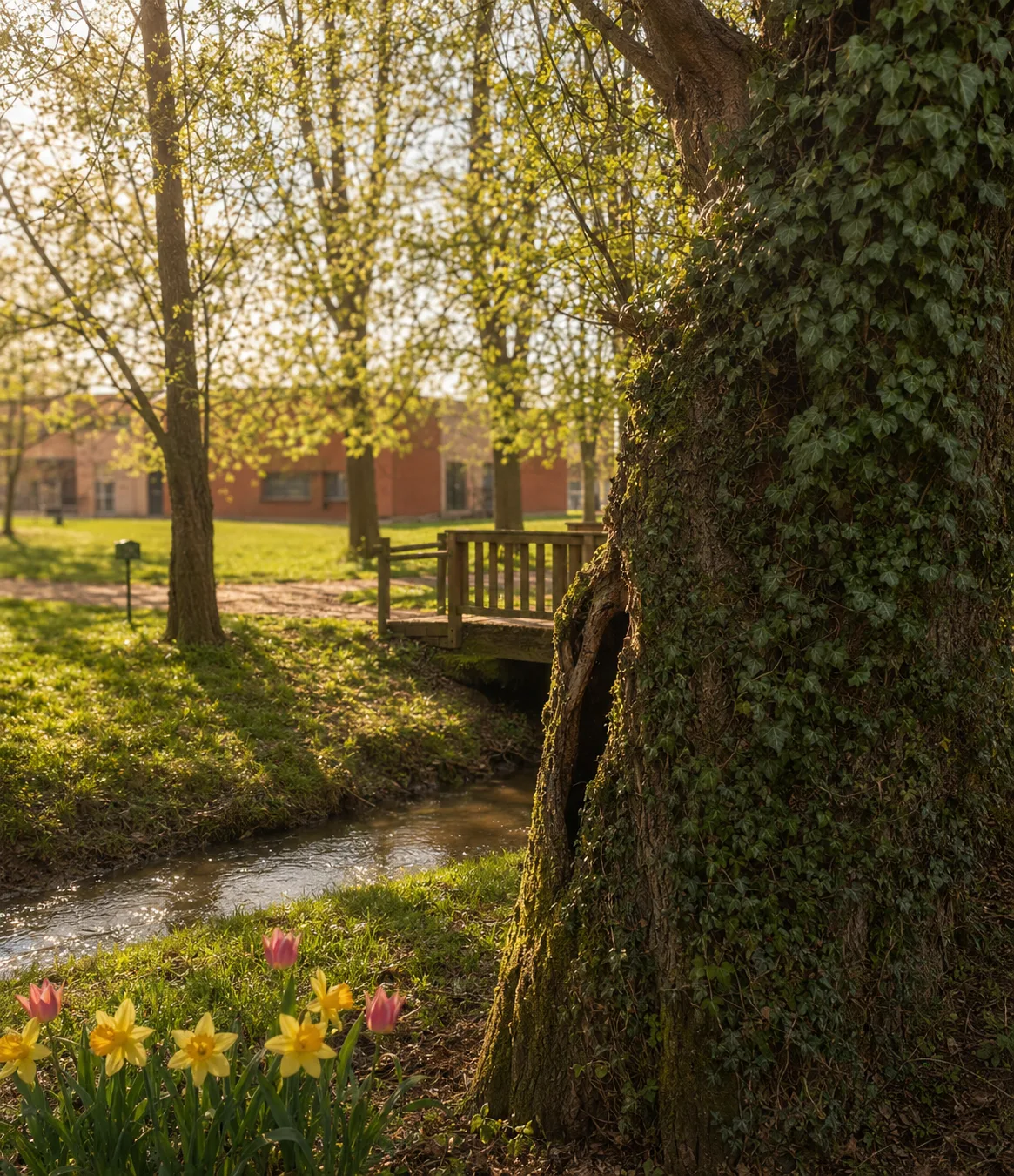 Le vieux saule creux du parc aux papillons, près de l'école maternelle de Zoufftgen